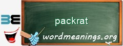 WordMeaning blackboard for packrat